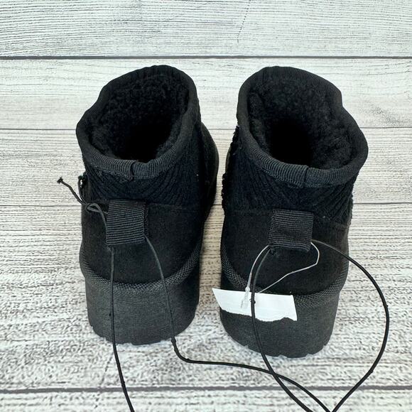 Dirty Laundry Women's Black Ribbed Sherpa Lined Booties Size 6 - Picture 5 of 9